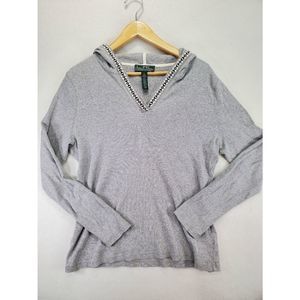 L-RL Ralph Lauren Active Women's Hooded Thermal Pullover Size XL